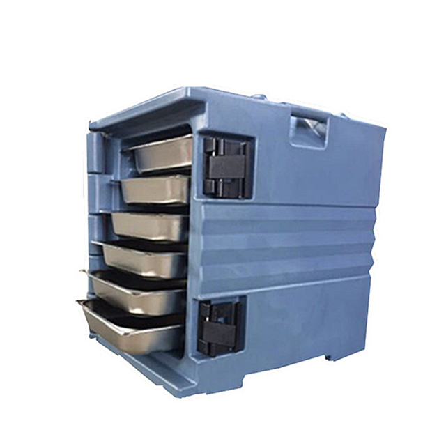 Knocked-down Front Loading Food Pan Carrier Thermal Plastic Food Transport Carts For Weddings