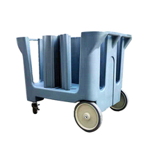 6 ColumnCHot Sell Kitchen Plastic Adjustable Rotomold Dish Cart Plate Trolley