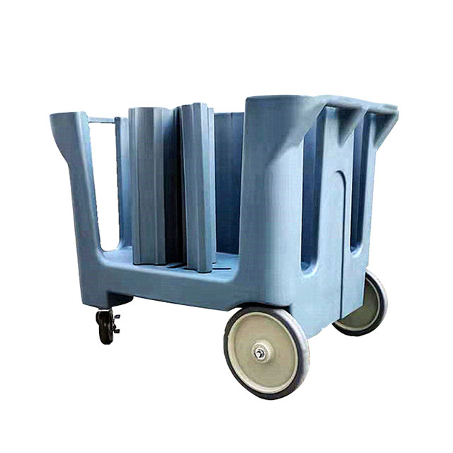 6 ColumnCHot Sell Kitchen Plastic Adjustable Rotomold Dish Cart Plate Trolley