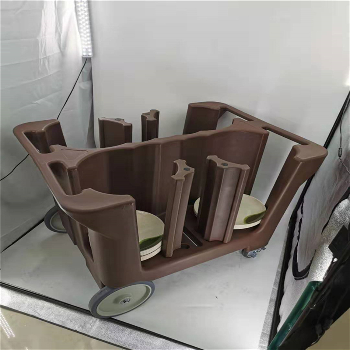 Rotomolded PE Adjustable Dish Cart for Hotel Service 