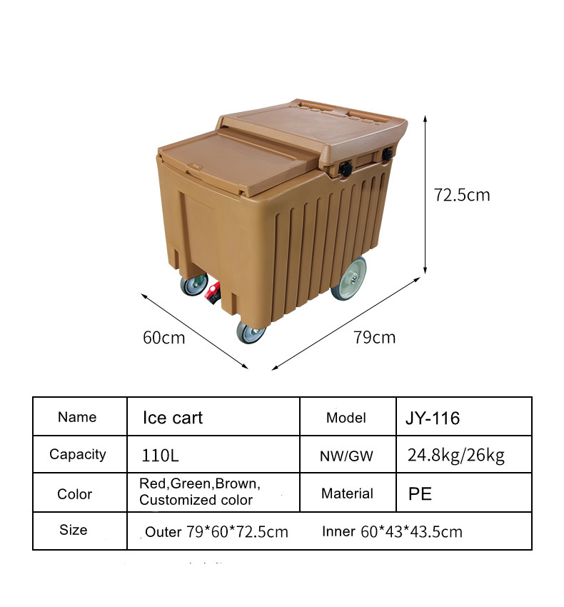 LLDPE Ice Transport Ice Storage Box Container Ice Box Container Ice Caddies With Unique Sliding Lid Design